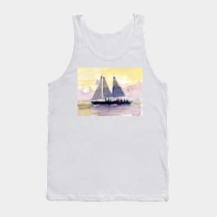 Sunset at the Keys - Sail boat Tank Top